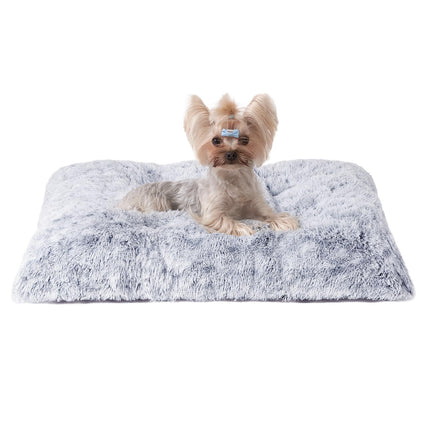 Cama esponjosa para jaula de perro, almohada afelpada extra grande para perro, gris