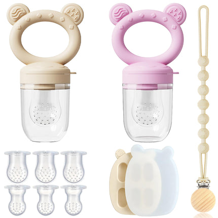4-Pack Anti-Drop Baby Fruit Feeder Set with Mini Freezer Tray for Teething - photo 10