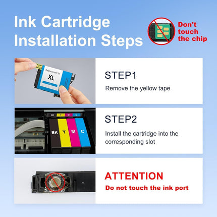 Remanufactured Ink Cartridge Replacement for Epson 212 Ink Cartridges 212XL Ink High Capacity for Epson 212XL Ink Cartridges Combo Pack for Workforce XP-4100 XP-4105 WF-2830 WF-2850 Printer (5-Pack)