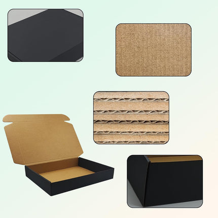 8x8x2 Black Shipping Boxes Set of 20, Corrugated Cardboard Mailers for Product Packaging & Mailing, Recyclable Small Business Shipping Supplies, Gift Boxes for Holiday Birthday Wedding Favors