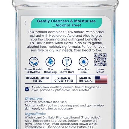 T.N. Dickinson's Witch Hazel Alcohol Free Moisturizing Astringent | 100% Natural Witch Hazel | Calms, Nourishes, Hydrates Skin | for Face & Body | 16 Fl Oz