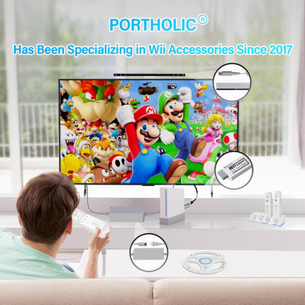 PORTHOLIC Wii to HDMI Converter 1080P for Full HD Device, Wii HDMI Adapter with 3.5mm Audio Jack&HDMI Output Compatible with Wii, Wii U, HDTV, Monitor-Supports Wii Display Modes 720P