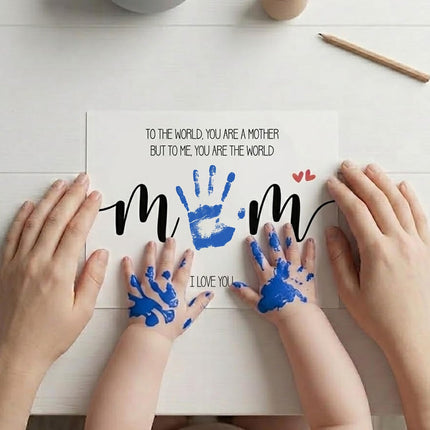 4 Design Best Mom Ever Hands Down DIY Handprint Card, Mothers Day Gifts from Kids Daughter Son, Meaningful Card Happy Birthday Personalized Gift for Mama, Grandma, DIY Handprint Keepsake for Family