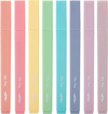 Aesthetic No-Bleed Highlighters, 8 Pack, Candy Colors