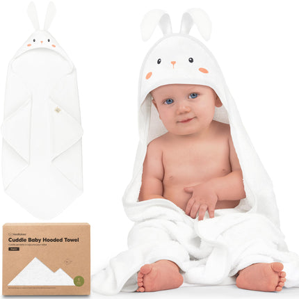 Hooded Baby Towel for Newborn, Baby Bath Towels (Frog, 35x35)