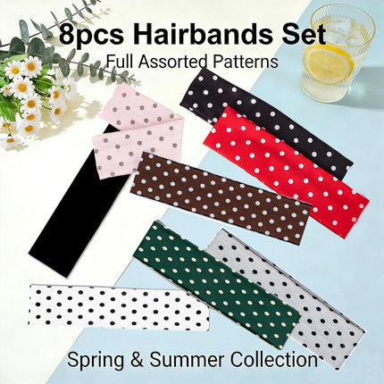 Headbands Polka Dot Headbands for Women,Cloth Soft Cute Hair Bands