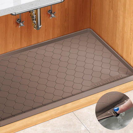 Waterproof Under Sink Mat 34" x 22", Silicone Mat, Dark Gray