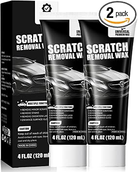 2Pcs Universal Car Scratch Remover Wax with Sponge, 240ml