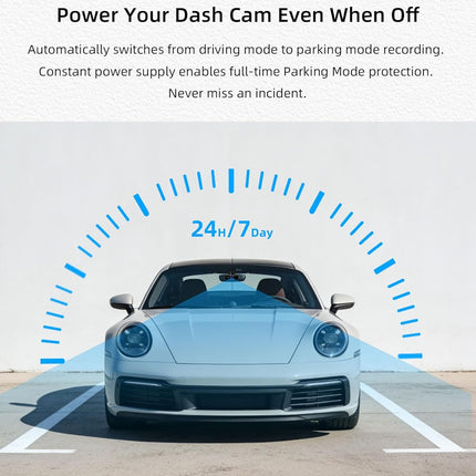 USB-C Dash Cam Hardwire Kit – OBD Power Cable with 24/7 Parking Mode, Low Voltage Protection & Driver Detection, Compatible with Redtiger, Wolfbox, Vantrue, Viofo, TERUNSOUL and Most Dash Cameras