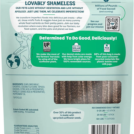 Shameless Pets Dental Treats for Dogs, A Cluck A Day - with Digestive Support for Teeth Cleaning & Fresh Breath - Dog Bones Dental Chews Free from Grain, Corn & Soy