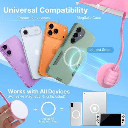 Phone Umbrella for Sun Shade Magnetic: Universal Thumbs Up Cell Phone Umbrella for iPhone Beach Outdoor Pool Travel Sunshade UV Protection Funny Gadgets for Women Teens Girls Boys Men Easter Gifts