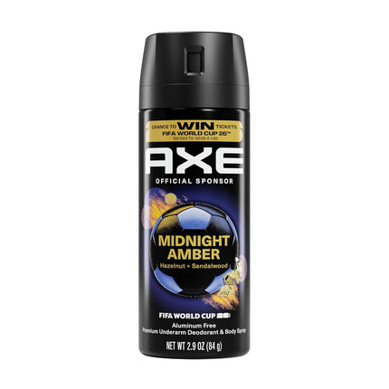 AXE Fine Fragrance Collection Body Spray Midnight Amber 72 Hour Freshness Aluminum Free 2.9 oz