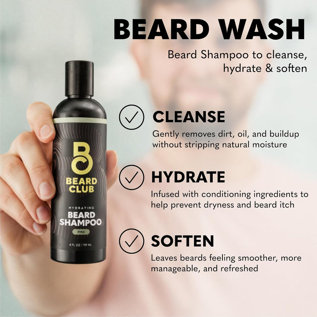 Beard Wash and Conditioner Set – Facial Hair Shampoo & Leave-In Conditioner for Men – Hydrating - photo 2