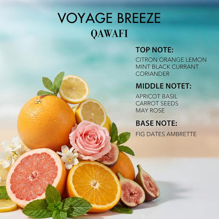 Voyage Breeze Unisex Eau de Parfum Spray, Fresh Citrus Mint and Juicy Fruit, Clean Skin Musk, Long Lasting Summer Spring Perfume Cologne, 50ml &1.7fl oz