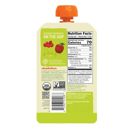 Pumpkin Tree Peter Rabbit Organics, Organic Apple and Grape 100% Pure Fruit Snack, 4 Ounce (Pack of 10)