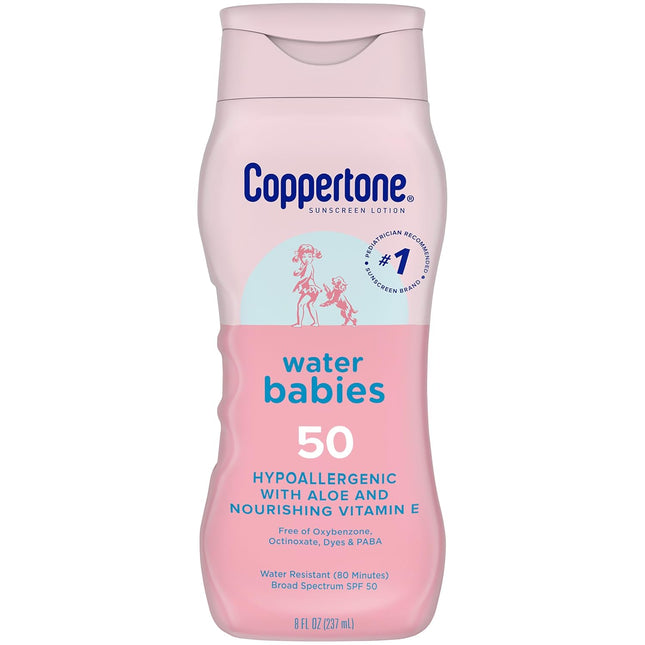 Baby Sunscreen Lotion SPF 50, Hypoallergenic Sunscreen for Babies, Water Resistant, Pediatrician Recommended, 8 Fl Oz