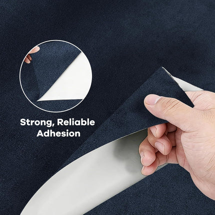 Premium Self-Adhesive Suede Fabric Wrap for Cars, Suede Car Interior Wrap for Dash Door Trim and Headliner, Stretchable Microfiber Suede Fabric Car Wrap DIY Interior Upgrade (Black, 17" x 80")