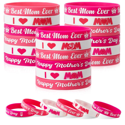 42pcs Breast Cancer Awareness Accessories Silicone Bracelets
