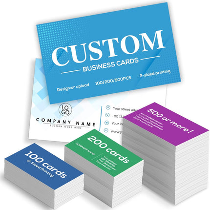 Custom Business Cards - 300gsm Matte Paper - Upload Your Own Design - Double-Sided Printing - 3.5x2 Inch - Perfect for Small Business and Events