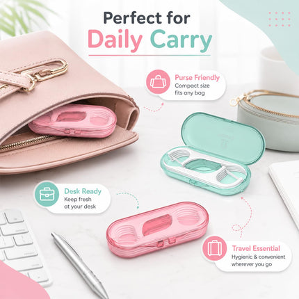 Dental Floss Picks Portable Dispenser, Travel Flossers Holder Case