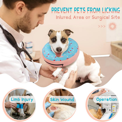 Supet Inflatable Dog Cone Collar for Small Dogs Puppies Cats, Soft Dog Cone Alternative After Surgery for Puppies Cats to Stop Licking