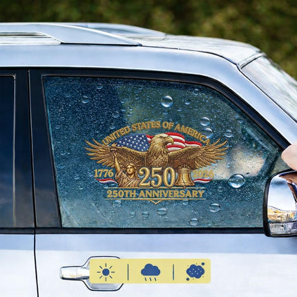 2Pcs 250 Anniversary USA Stickers, American Eagle 1776–2026 Vinyl for Car, Truck, Window, Laptop, 250 Years American Independence, 250th Anniversary Window Decal, 250 Anniversary USA Merchandise