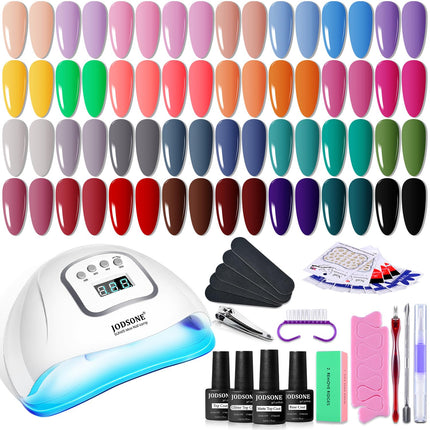 Gel Nail Polish Kit with U V Light 32 Colors Gel Polish Nail + 4 Functional Adhesive Bottles Kit Soak - photo 9