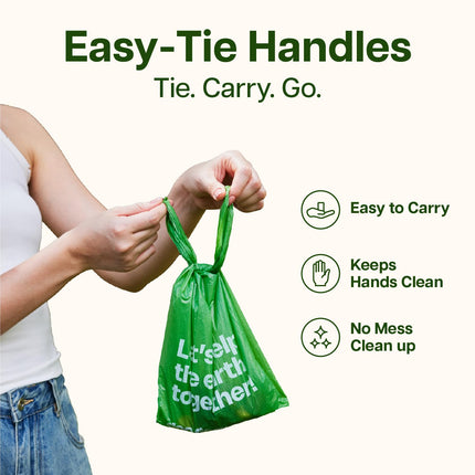 Dog Poop Bags with Handles, Large Size, 240 Bags, Unscented