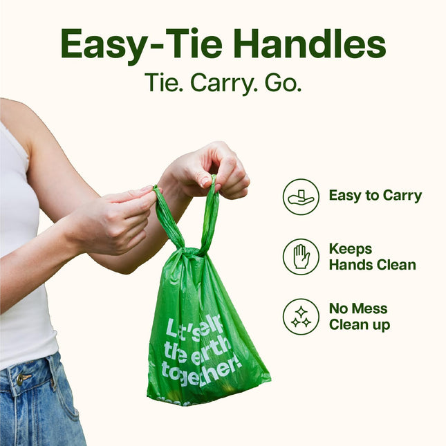 Dog Poop Bags with Handles, Large Size, 240 Bags, Unscented - photo 2