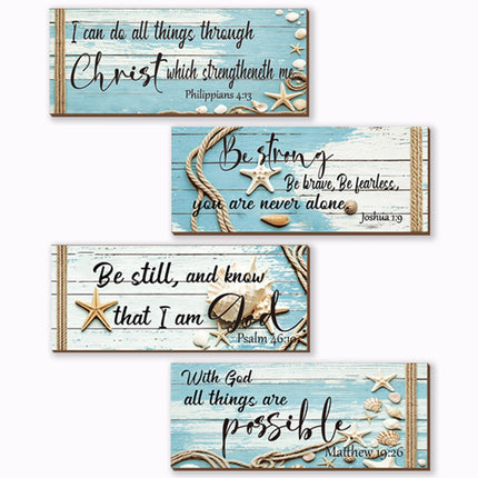 4 Pieces Bible Verses Wall Decor Rustic Wooden Christian Signs Farmhouse Religious Decor for Home Prayer - photo 18