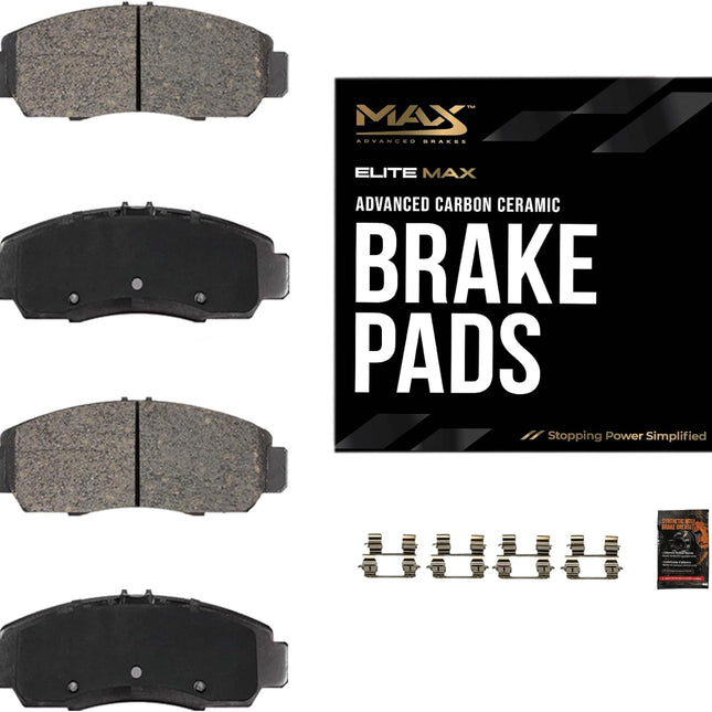 EliteMAX Carbon Ceramic Front Brake Pads with Hardware