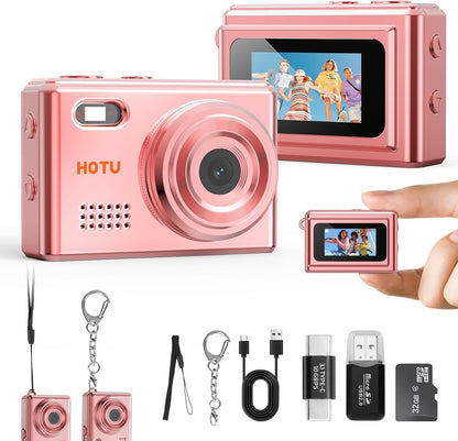 Mini Keychain Digital Camera, 2MP 1080P, Rose Gold