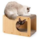 Cardboard Cat Scratcher House, 17-Inch Cat Scratch pad, Brown