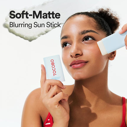 Cotton Airy Sun Stick SPF 50 Broad Spectrum Korean Matte Sunscreen Stick for Face - Travel Size Sebum Control Sunblock -Vegan, Lightweight, Non-Sticky 0.67 oz