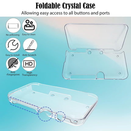 JDGPOKOO 5 in 1 Accessories Kit for Nintendo New 2DS XL/LL, Carrying Case for New 2DS XL/LL, Clear Shell Case, 2 Set Screen Protectors and Charging Cable Compatible with New Nintendo 2DS XL/LL ONLY