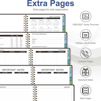 Planner 2026-2027, Academic Weekly and Monthly Calendar Planner, July 2026 - June 2027, Hardcover Spiral Agenda Book, School Supplies for Teacher Student - Letter Size(8.5" x 11")