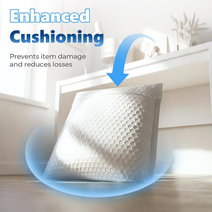 Metronic Bubble Mailers 11.26x16" 25 Pack Padded Envelopes with 1/7" Thickened Bubble Waterproof Mailing Envelopes Usable Size 11.26x15" Large Shipping Bag for Valuables,10.5x15" Item, Business, White