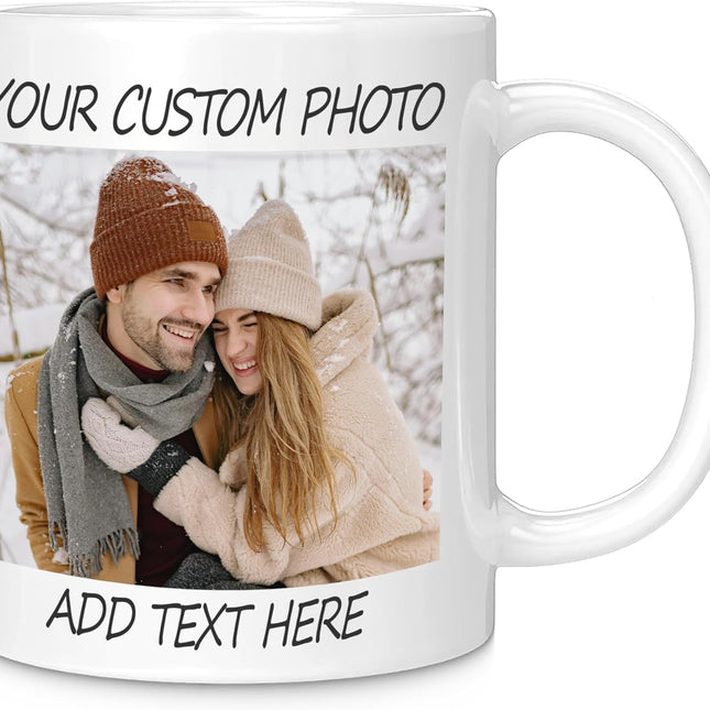 Custom Coffee Mug for Men Women, Personalized 11oz Ceramic Mug