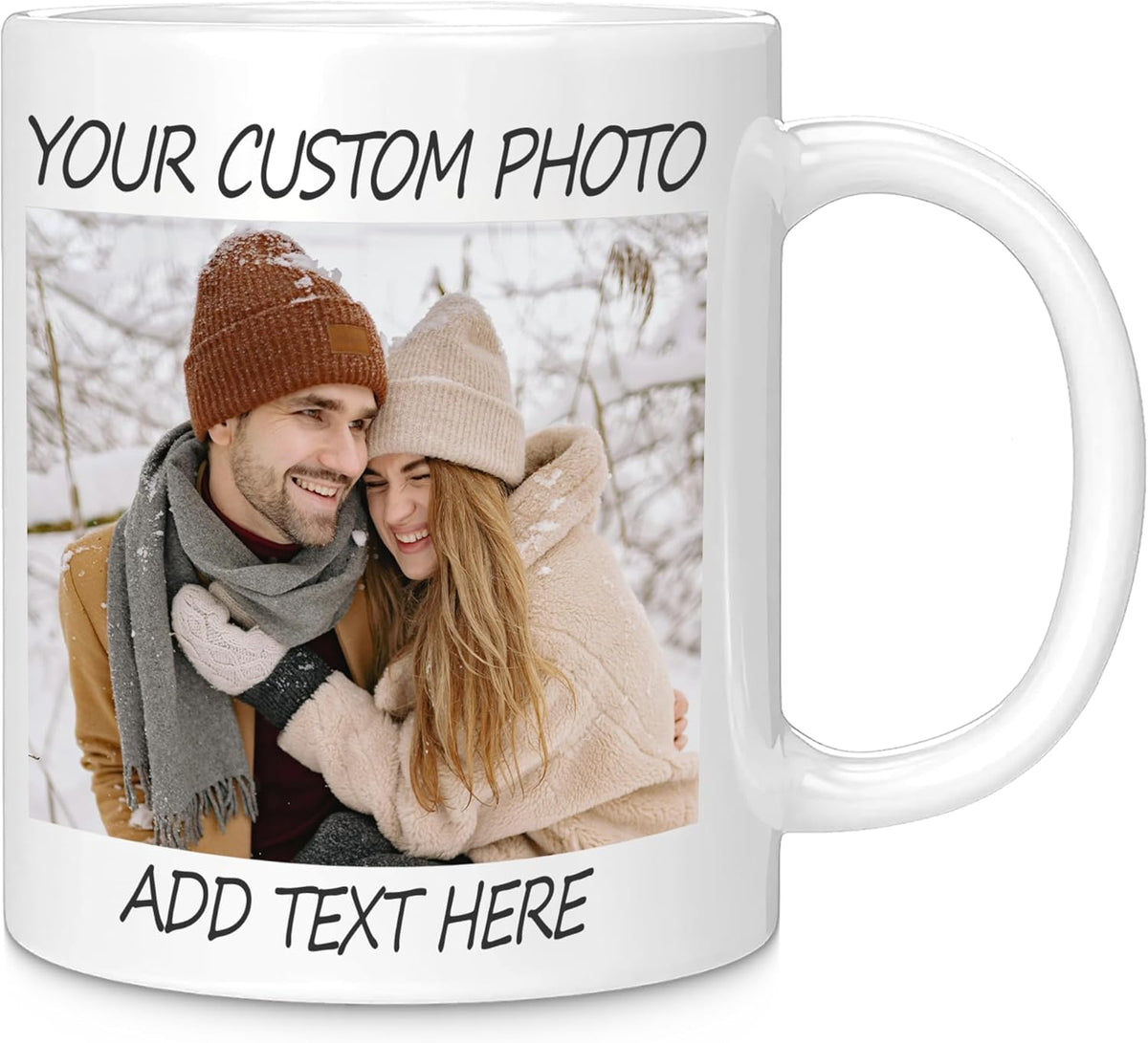 Custom Coffee Mug for Men Women, Personalized 11oz Ceramic Mug