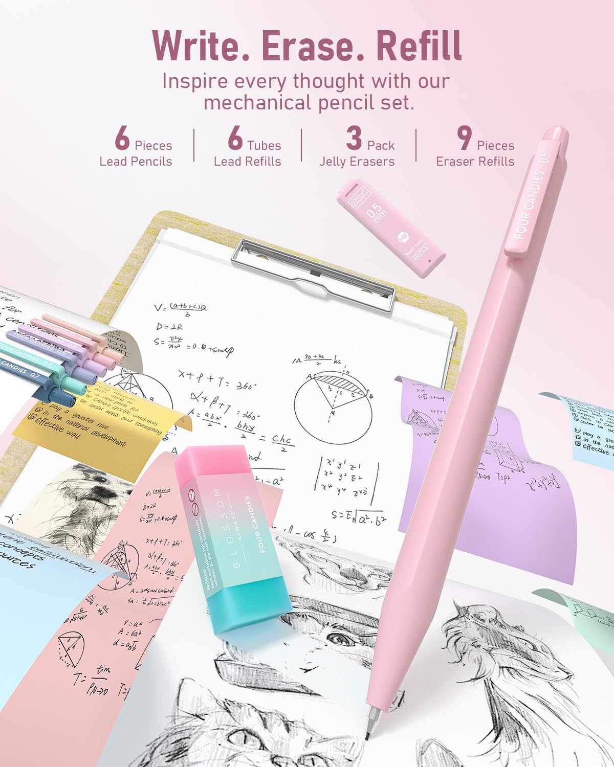 39-Piece Pink Aesthetic Stationery Set with Organizer - photo 5
