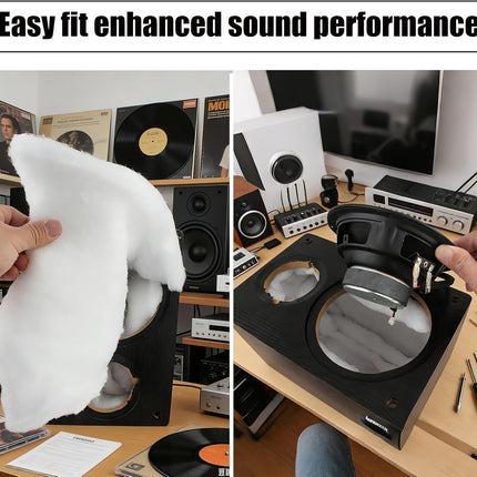 Speaker Acoustic Stuffing Soundproof Cotton, 100x100cm Oversized Polyester Fiber Damping Sheet, Easy Cut for DIY Speakers, Subwoofers, Car Audio, Cabinets, Enhances Bass & Audio Clarity