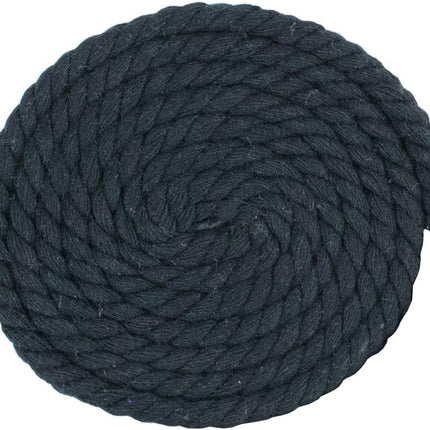 Super Soft 3 Strand Twisted Cotton Rope (Black, 1/4 Inch x 10 Feet)