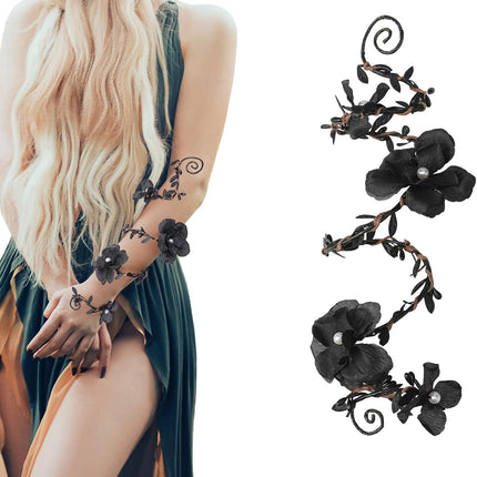 FRESHME Renaissance Fairy Floral Arm Wrap - 1 PC Elf Bracelet Forest Mother Nature Costume Renfaire Cosplay Fairy Accessories