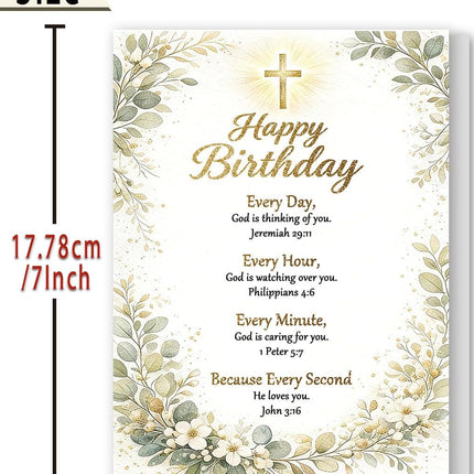 DaySpring Religious Birthday Card with Bible Verse, Christian Birthday Card for Women Men, Faith Based Birthday Card