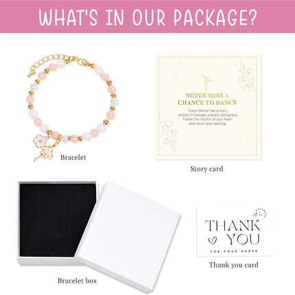 Dance Recital Gifts for Girls, Ballet Dancer Ballerina Bracelet Jewelry for Daughter Granddaughter Niece Friends Dance Team, Dance Gifts for Teen Girls, Pulsera Para Niñas