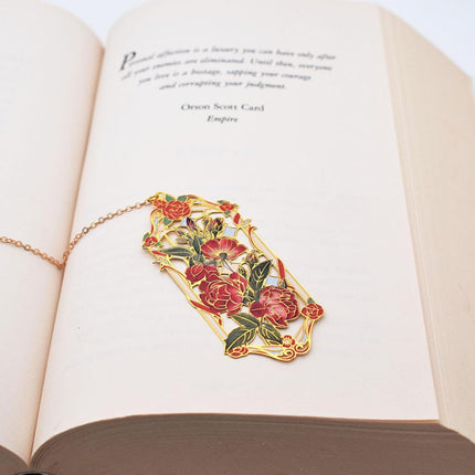 BLBMH Rose Bookmarks for Women Mother's Day Gifts Teacher Appreciation Gifts Birthday Christmas Unique Gifts Cute Pretty Metal Book Marks for Grils Mom Readers Book Lovers - Red