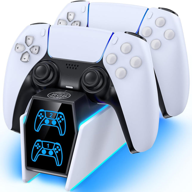 PS 5 Controller Charger Station Compatible with PlayStation 5 Faceplates Edge & Dual Controller, 9 Lightings PS 5