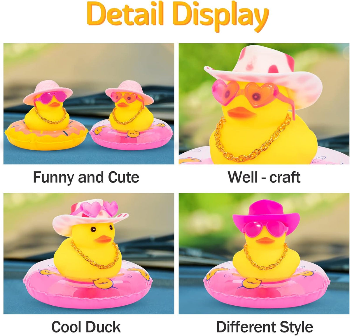 Car Rubber Duck Car Duck Decoration Dashboard Car Ornament for Car Dashboard Decoration Accessories with - photo 2