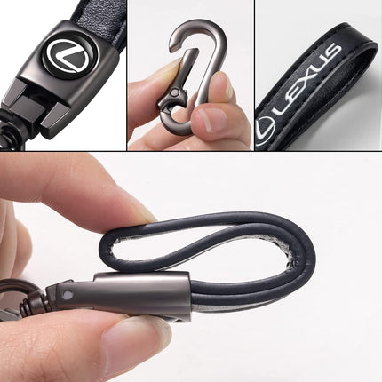 Genuine Leather Key Chain for Lexus RX ES GS LS NX RS GX LX RC LC RX350 is250 GX460 Keychain KeyRing for Men and Woean Accessories Black