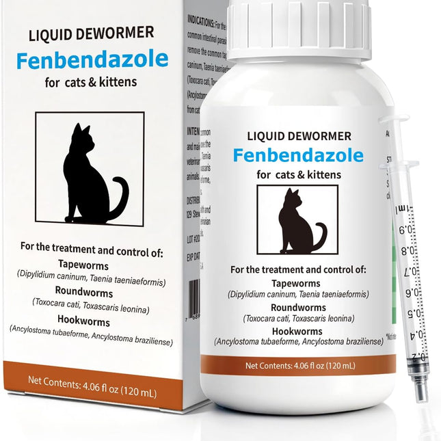Dewormer for Cats - Fenbendazole for Tapeworms, Roundworms & Hookworms Broad